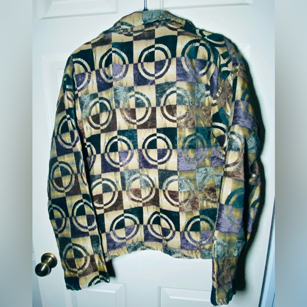 Buds N Branches Multicolored Pattern Vintage Button Up Jacketโ Blazer Womanโs, L